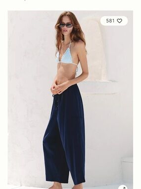NWT S Celandine Maritime Blue Drawstring Pants - Women